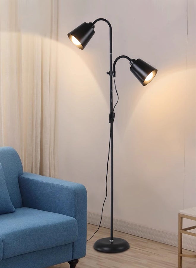 أبيكس مصباح أرضي LED بمصابيح إضاءة مزدوجة، مصباح أرضي عمودي بضوء قراءة قابل للتعديل، مصباح قائم لغرفة المعيشة وغرفة النوم والمكتب، - Image 3